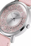 Buy Shop Guess Dahlia Analog Silver Dial Pink Leather Strap Watch for Women - GW0529L1 USA Online