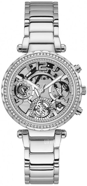 Buy Shop Guess Solstice Diamonds Silver Dial Silver Steel Strap Watch for Women - GW0403L1 USA Online