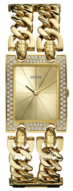 Buy Shop Guess MOD Heavy Metal Diamonds Gold Dial Gold Steel Strap Watch for Women - W0072L1 USA Online