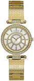 Buy Shop Guess Muse Crystals White Dial Rose Gold Steel Strap Watch For Women - W1008L2 USA Online