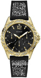 Buy Shop Guess Swirl Quartz Black Dial Black Silicone Strap Watch for Women - W1096L3 USA Online