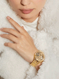 Buy Shop Guess Allara Quartz Gold Dial Gold Steel Strap Watch For Women - GW0604L2 USA Online