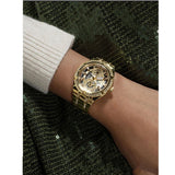 Buy Shop Guess Allara Quartz Gold Dial Gold Steel Strap Watch For Women - GW0604L2 USA Online