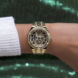 Buy Shop Guess Allara Quartz Gold Dial Gold Steel Strap Watch For Women - GW0604L2 USA Online