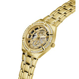 Buy Shop Guess Allara Quartz Gold Dial Gold Steel Strap Watch For Women - GW0604L2 USA Online