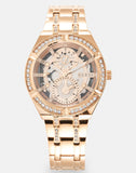 Buy Shop Guess Allara Quartz Rose Gold Dial Rose Gold Steel Strap Watch For Women - GW0604L3 USA Online