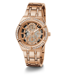 Buy Shop Guess Allara Quartz Rose Gold Dial Rose Gold Steel Strap Watch For Women - GW0604L3 USA Online