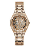 Buy Shop Guess Allara Quartz Rose Gold Dial Rose Gold Steel Strap Watch For Women - GW0604L3 USA Online