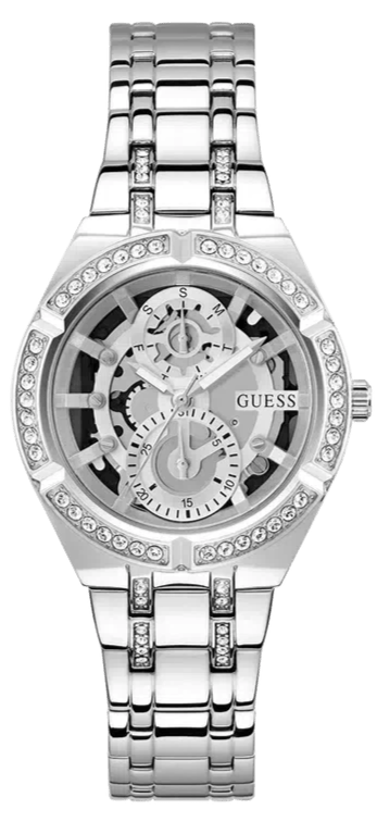 Buy Shop Guess Allara Quartz Silver Dial Silver Steel Strap Watch For Women - GW0604L1 USA Online
