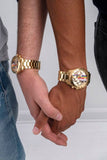 Buy Shop Guess Altitude Multifunction Gold Dial Gold Steel Strap Watch for Men - GW0434G1 USA Online