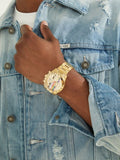 Buy Shop Guess Altitude Multifunction Gold Dial Gold Steel Strap Watch for Men - GW0434G1 USA Online