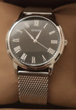 Buy Shop Guess Analog Black Dial Silver Mesh Bracelet Watch for Men - W1263G1 USA Online