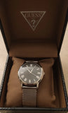 Buy Shop Guess Analog Black Dial Silver Mesh Bracelet Watch for Men - W1263G1 USA Online