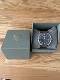 Buy Shop Guess Analog Black Dial Silver Mesh Bracelet Watch for Men - W1263G1 USA Online
