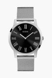 Buy Shop Guess Analog Black Dial Silver Mesh Bracelet Watch for Men - W1263G1 USA Online
