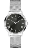 Buy Shop Guess Analog Black Dial Silver Mesh Bracelet Watch for Men - W1263G1 USA Online