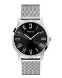 Buy Shop Guess Analog Black Dial Silver Mesh Bracelet Watch for Men - W1263G1 USA Online