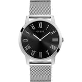 Buy Shop Guess Analog Black Dial Silver Mesh Bracelet Watch for Men - W1263G1 USA Online