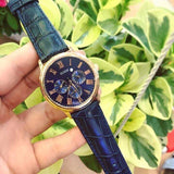 Buy Shop Guess Analog Blue Dial Blue Leather Strap Watch For Men - W0496G4 USA Online