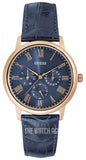 Buy Shop Guess Analog Blue Dial Blue Leather Strap Watch For Men - W0496G4 USA Online