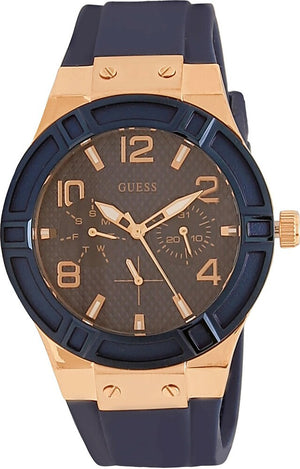 Buy Shop Guess Jet Setter Analog Quartz Blue Dial Blue Rubber Strap Watch For Women - W0571L1 USA Online