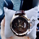 Buy Shop Guess Analog Chronograph Brown Dial Brown Leather Strap Watch For Men - W14052G2 USA Online