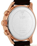 Buy Shop Guess Analog Chronograph Brown Dial Brown Leather Strap Watch For Men - W14052G2 USA Online
