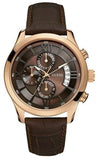 Buy Shop Guess Analog Chronograph Brown Dial Brown Leather Strap Watch For Men - W14052G2 USA Online