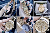 Buy Shop Guess Analog Chronograph Gold Dial Gold Steel Strap Watch for Men - W0075G5 USA Online