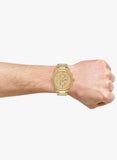 Buy Shop Guess Analog Chronograph Gold Dial Gold Steel Strap Watch for Men - W0075G5 USA Online