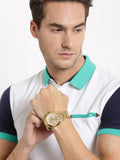 Buy Shop Guess Analog Chronograph Gold Dial Gold Steel Strap Watch for Men - W0075G5 USA Online