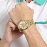 Buy Shop Guess Analog Chronograph Gold Dial Gold Steel Strap Watch for Men - W0075G5 USA Online