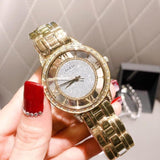 Buy Shop Guess Analog Diamonds Silver Dial Gold Steel Strap Watch For Women - W1013l2 USA Online