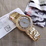 Buy Shop Guess Analog Diamonds Silver Dial Gold Steel Strap Watch For Women - W1013l2 USA Online
