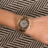 Buy Shop Guess Analog Diamonds Silver Dial Gold Steel Strap Watch For Women - W1013l2 USA Online