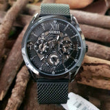 Buy Shop Guess Analog Multifunction Black Dial Black Mesh Bracelet Watch for Men - GW0368G3 USA Online