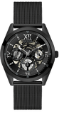 Buy Shop Guess Analog Multifunction Black Dial Black Mesh Bracelet Watch for Men - GW0368G3 USA Online