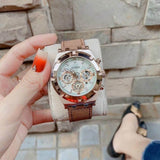 Buy Shop Guess Analog Multifunction White Dial Brown Leather Strap Watch for Men - GW0262G3 USA Online