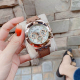 Buy Shop Guess Analog Multifunction White Dial Brown Leather Strap Watch for Men - GW0262G3 USA Online