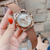 Buy Shop Guess Analog Multifunction White Dial Brown Leather Strap Watch for Men - GW0262G3 USA Online