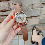 Buy Shop Guess Analog Multifunction White Dial Brown Leather Strap Watch for Men - GW0262G3 USA Online