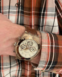 Buy Shop Guess Analog Multifunction White Dial Brown Leather Strap Watch for Men - GW0262G3 USA Online