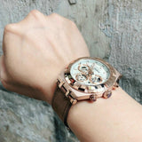 Buy Shop Guess Analog Multifunction White Dial Brown Leather Strap Watch for Men - GW0262G3 USA Online
