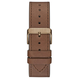 Buy Shop Guess Analog Multifunction White Dial Brown Leather Strap Watch for Men - GW0262G3 USA Online