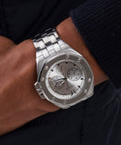 Buy Shop Guess Analog Quartz Silver Dial Silver Steel Strap Watch For Men - U0377G1 USA Online