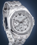 Buy Shop Guess Analog Quartz Silver Dial Silver Steel Strap Watch For Men - U0377G1 USA Online