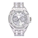 Buy Shop Guess Analog Quartz Silver Dial Silver Steel Strap Watch For Men - U0377G1 USA Online