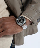Buy Shop Guess Asset Quartz Black Dial Silver Steel Strap Watch For Men - GW0575G1 USA Online