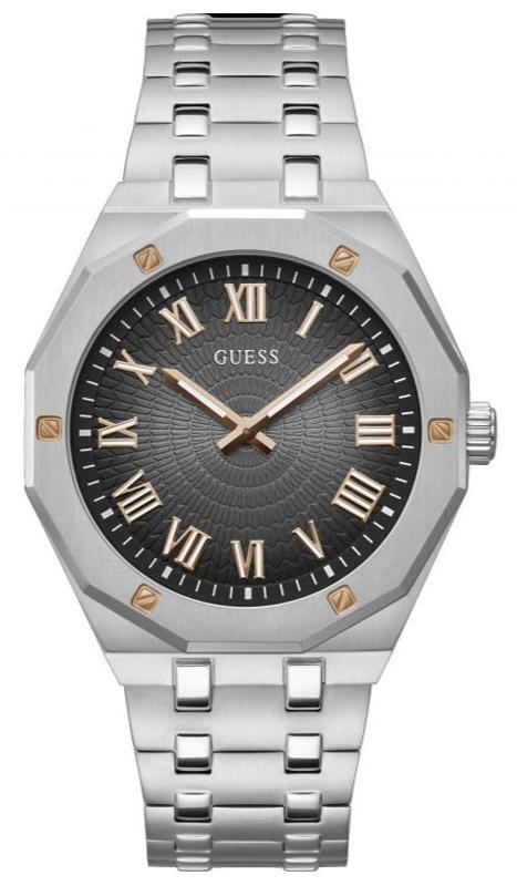 Buy Shop Guess Asset Quartz Black Dial Silver Steel Strap Watch For Men - GW0575G1 USA Online