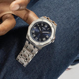 Buy Shop Guess Asset Quartz Blue Dial Silver Steel Strap Watch For Men - GW0575G4 USA Online